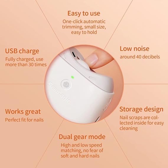Seemagic Electric Automatic Nail Clippers Pro with Light